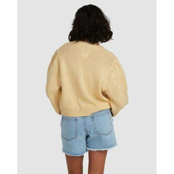 Billabong BNWT Honey Dew Sweater Chunky Knit Banana Women's Jumper Size XL - Picture 3 of 11